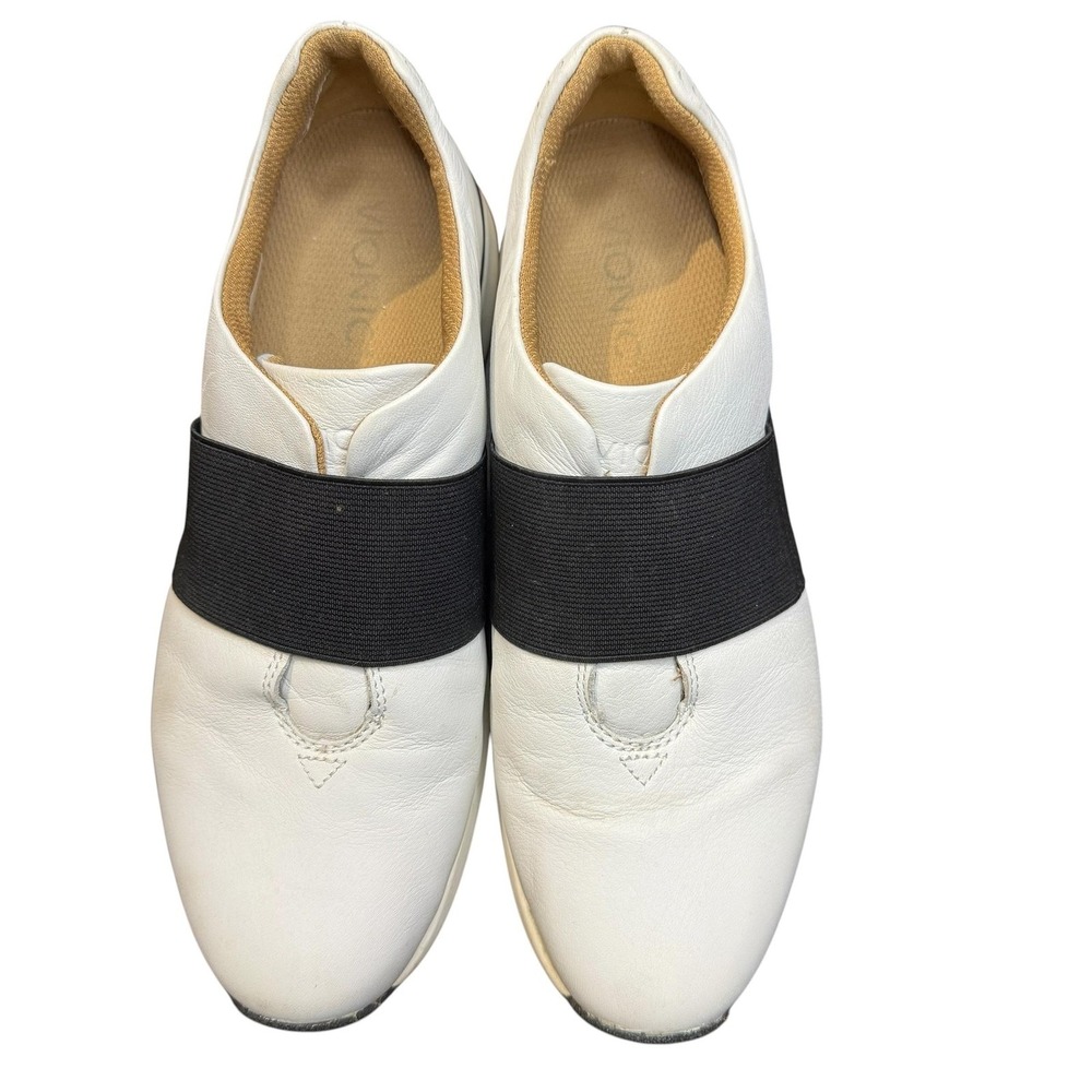 Vionic Codie Shoes Womens Size 8.5 White Leather Slip On Comfort Casual Sneakers